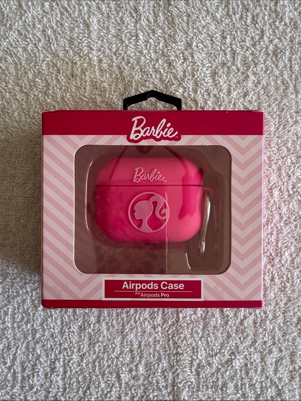 Barbie Bright Pink Silicone AirPods Pro Case Cover with Clip